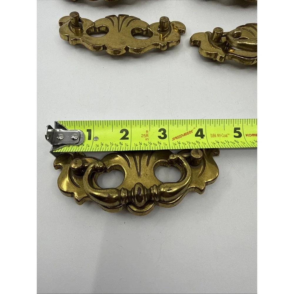 Vintage Canada Brass Drawer Pulls CP-3047 Distressed Salvaged 7 Read PCs Missing
